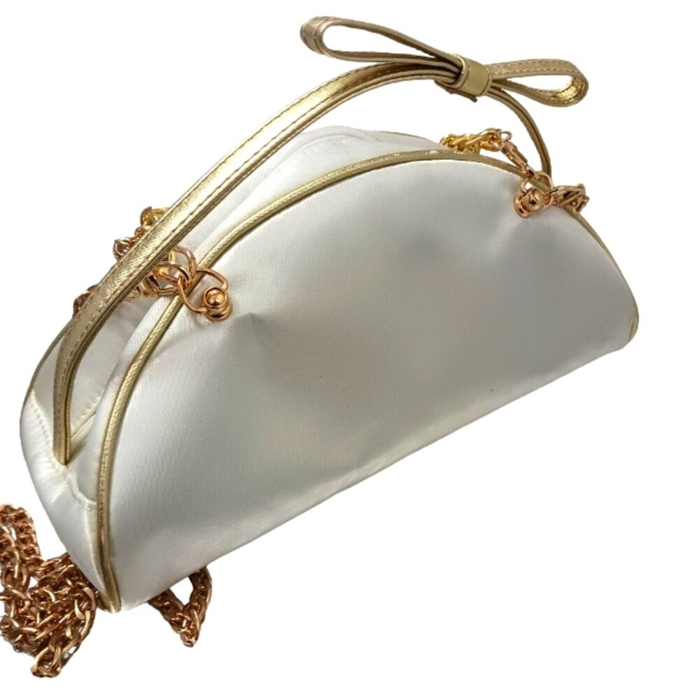 Dior Crossbody Bag WHITE CRESENT Bag PEARLS STRAND converted CD Cosmetic Wedding - Picture 14 of 16